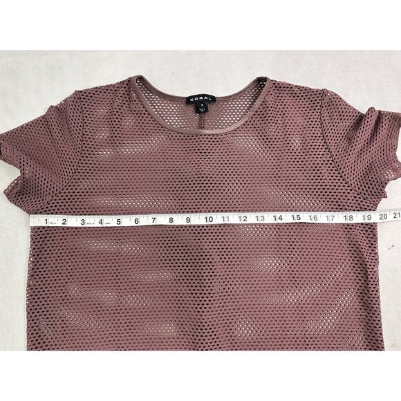 Koral Size Up Tee Open Mesh Short Sleeve Mauve Womens S - Picture 7 of 8